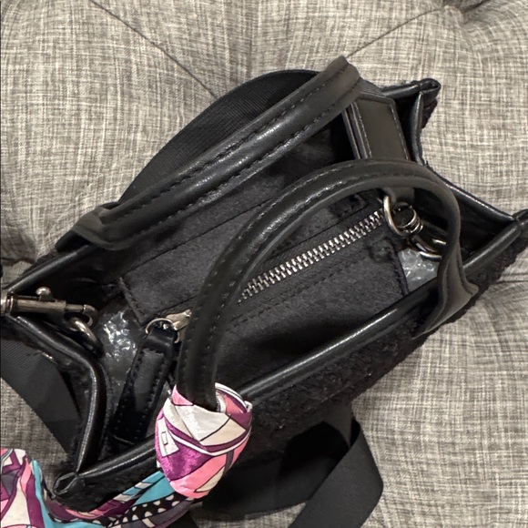 Kurt Geiger Bag Small Faux Shearling Surrey Black Mini Tote - Picture 11 of 17